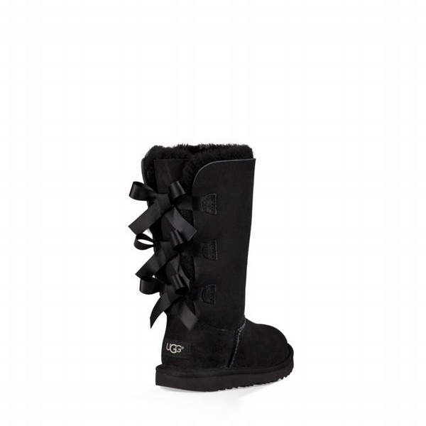 Black UGG Bailey Bow Tall Ii Boots For Girl | UK 00954